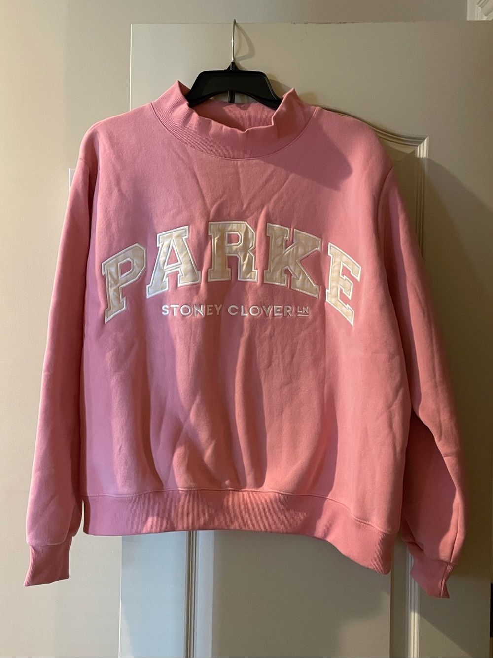NWT Parke x Stoney Clover Lane Mockneck L/XL Pink with Yellow Plaid Fleece
